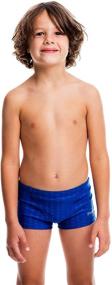 img 3 attached to Black and Blue Square Leg Swimsuit - Boxer Brief Style Swim Trunks Size 21-30 for Boys from Flow