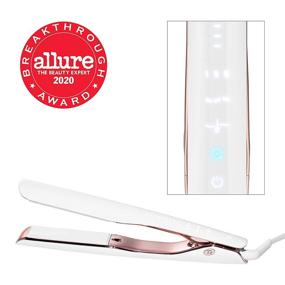 img 3 attached to 🌟 T3 Lucea ID Digital Ceramic Flat Iron with Interactive HeatID Technology for Personalized Heat Settings - White/Rose Gold, 1 Inch