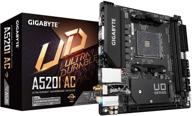 gigabyte a520i ac: advanced mini-itx motherboard for gaming with amd ryzen am4, direct 6 phases digital pwm, and enhanced connectivity logo