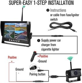 img 1 attached to 🚗 EVERSECU Digital HD 1080P Wireless Car Backup Camera with 9 inch Quad Display Monitor - Ideal for RV/SUV/Van/Pickup/Truck/Trailer Rear/Side/Front View!