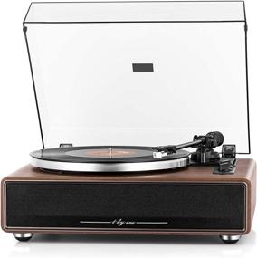 img 4 attached to 🎵 1 BY ONE High Fidelity Belt Drive Turntable with Built-in Speakers, Magnetic Cartridge, Wireless Playback and Aux-in Functionality, Auto Off - Vinyl Record Player