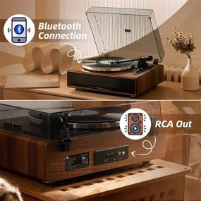 img 1 attached to 🎵 1 BY ONE High Fidelity Belt Drive Turntable with Built-in Speakers, Magnetic Cartridge, Wireless Playback and Aux-in Functionality, Auto Off - Vinyl Record Player