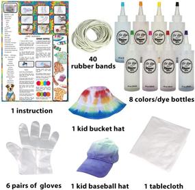 img 3 attached to 🌈 Klever Kits: Complete Tie Dye Sets for Kids - Premium DIY Craft with 8 Vibrant Rainbow Colors, Cotton Caps, Storage Box, Gloves, Rubber Bands, and Table Cover - Perfect for Creative Group Activities and Fabric Party Fun!