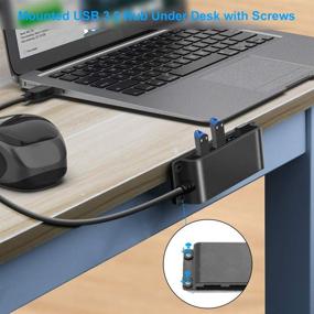 img 1 attached to 🔌 Portable Desk USB Data Hub 3.0 - 4-Port with 100CM Cable for MacBook, Mac Pro/Mini, iMac, XPS, Surface Pro, Notebook PC, USB Flash Drives, Mobile HDD, and More