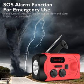 img 1 attached to 🔦 Versatile Emergency Solar Radio: AM/FM NOAA Weather Radio with Hand Crank, LED Flashlight, and Phone Charger - Ideal for Household and Outdoor Use!
