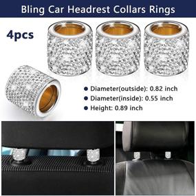 img 2 attached to Accessories Rhinestone Headrest Coasters Interior
