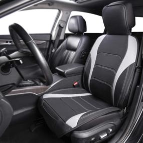 img 3 attached to 🚗 Amazon Basics Deluxe Sideless Universal Fit Leatherette Seat Cover: Black with Gray Accent – Ultimate Protection for your Car Seats