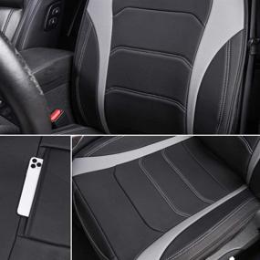 img 2 attached to 🚗 Amazon Basics Deluxe Sideless Universal Fit Leatherette Seat Cover: Black with Gray Accent – Ultimate Protection for your Car Seats