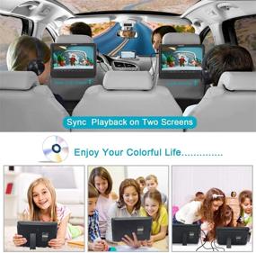 img 3 attached to 🚗 WONNIE 10'' Dual Car DVD Player Portable Headrest CD Players with 2 Mounting Brackets - Perfect for Family Travel