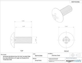 img 1 attached to Stainless Machine Phillips B18 6 3 Threaded Fasteners for Screws