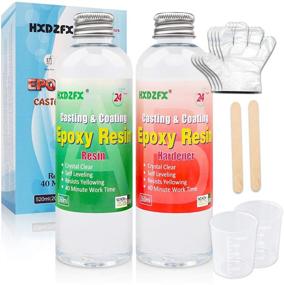 img 4 attached to 🎨 520ml/20oz Clear Crystal Coating Epoxy Resin Kit - 2 Part Casting Resin for Art, Craft, Jewelry Making, River Tables | Includes Resin Glitter, Gloves, Measuring Cup, and Wooden Sticks