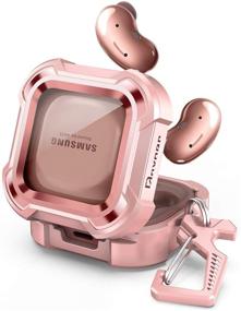 img 4 attached to 🎧 Dexnor Чехол для Samsung Galaxy Buds 2 / Live / Pro Pink 360 Полиэфирная пленка - Чехол с LED-подсветкой, видимый для женщин и девочек.