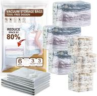 🧳 clevhom cube vacuum storage bags: space-saving organizers for comforters, clothes, bedding - 6 pack extra large size, no vacuum cleaner or hand pump required logo