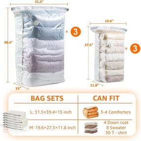 img 1 attached to 🧳 Clevhom Cube Vacuum Storage Bags: Space-Saving Organizers for Comforters, Clothes, Bedding - 6 Pack Extra Large Size, No Vacuum Cleaner or Hand Pump Required