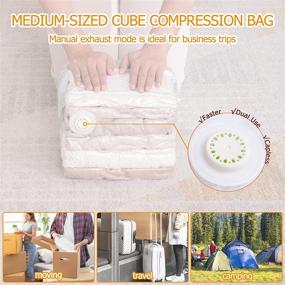 img 2 attached to 🧳 Clevhom Cube Vacuum Storage Bags: Space-Saving Organizers for Comforters, Clothes, Bedding - 6 Pack Extra Large Size, No Vacuum Cleaner or Hand Pump Required