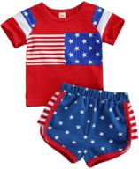 boys' sleeveless cotton summer shorts sets with national flag print vest shirts and shorts - toddler clothes logo