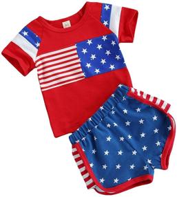 img 2 attached to Boys' Sleeveless Cotton Summer Shorts Sets with National Flag Print Vest Shirts and Shorts - Toddler Clothes