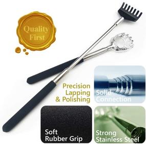 img 3 attached to 👐 2-Pack Portable Extendable Back Scratcher - Metal Telescoping Back Scratcher for Men and Women, Backscratchers for Adults - Extendable Back Scratchers Massager Tool for Instant Relief from Itching