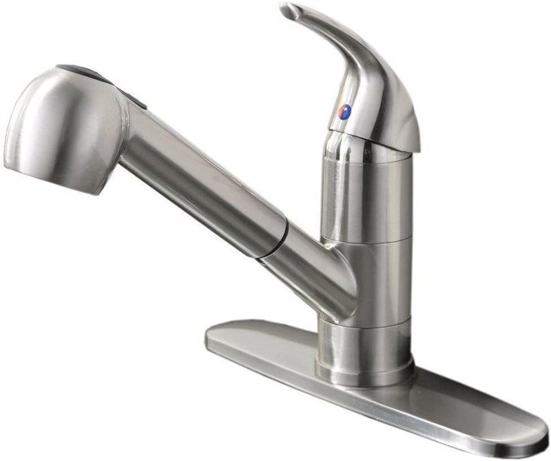 ufaucet commercial brushed stainless finished 로고