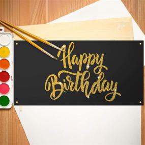 img 1 attached to 🎨 Versatile Easy-Hang Blank Banner: Large Oxford Cloth Banner for Indoor & Outdoor Use with Rope - Perfect for DIY Business, Office, and Event Signs (Black, 2 x 4 Feet)