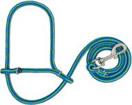 weaver leather blue and lime poly rope sheep halter with snap logo