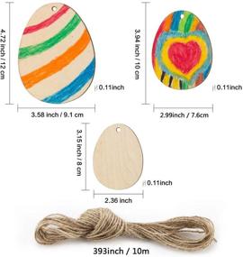 img 3 attached to 🐇 30-Piece Easter Egg Unfinished Wood Ornaments: DIY Crafts for Kids Easter Party, Home Hanging Decoration with Hemp Rope - Supplies for Easter Celebrations