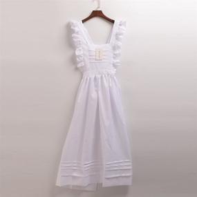 img 1 attached to 👒 GRACEART Victorian Maid Apron with Bonnet - Colonial Prarie Peasant Pinafore Apron