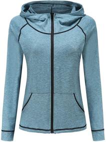 img 4 attached to DancingCat Women's Lightweight Active Full Zip Running Track Jacket - Workout Long Sleeve Hoodies