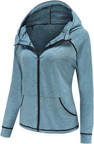 img 3 attached to DancingCat Women's Lightweight Active Full Zip Running Track Jacket - Workout Long Sleeve Hoodies