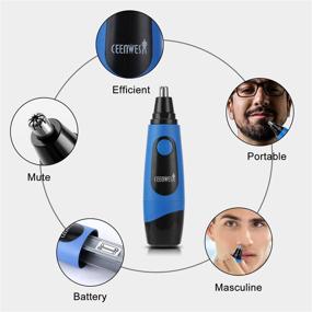 img 1 attached to 👃 Ceenwes Nose Hair Trimmer: Professional, Mute, Painless Trim for Men & Women, Battery-Operated Personal Care Tool with LED Light