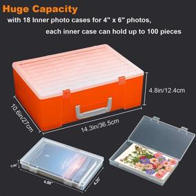 img 1 attached to 📸 Versatile Photo Storage Box: Extra Large Case with 18 Inner Photo Keepers, Lid Included - Ideal Organizer for Craft, Pictures, Stickers, Stamps, and Seeds