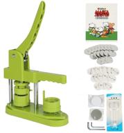 🔲 zkgrand green upgrade version button maker machine 32mm(1¼ inch) - diy pin button maker press machine kit with free 100pcs button parts, pictures, circle cutter, and magic book logo