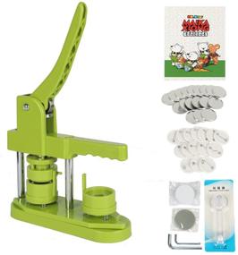 img 4 attached to 🔲 ZKGRAND Green Upgrade Version Button Maker Machine 32mm(1¼ inch) - DIY Pin Button Maker Press Machine Kit with Free 100pcs Button Parts, Pictures, Circle Cutter, and Magic Book