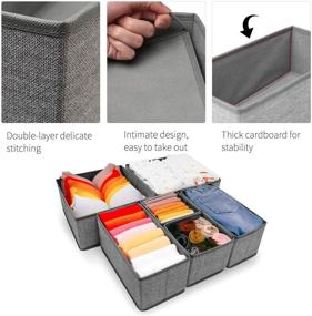 img 3 attached to 👕 Maximize Closet Space with Criusia 6-Piece Foldable Underwear Drawer Organizer Set - Gray