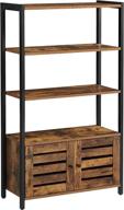 📚 vasagle lowell bookshelf: 3-shelf storage cabinet with louvered doors - rustic brown industrial bookcase for living room, study, bedroom - multifunctional furniture ulsc75bx logo