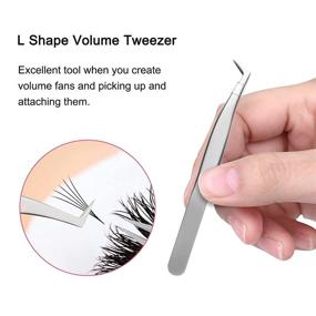 img 2 attached to 🔪 Quewel Eyelash Extension Tweezers Set - Curved and Straight Pointed Tweezers Lash Applicator Tool - Stainless Steel Precision Tweezers for Eyelash Extensions - Silver (Matte, 3 pcs)