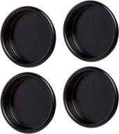 🚪 convenient snap-in finger pulls for closet doors, sliding doors, cabinet doors - set of 4 circular black pulls logo