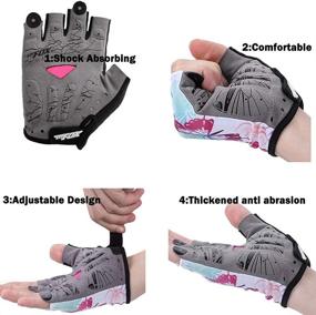 img 1 attached to Dushow Women's Cycling Gloves: Half Finger Gel Padded Gloves 🚴 for Mountain Road Biking - Fingerless & Anti-Slip with Shock Absorption