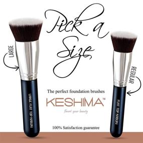 img 1 attached to 💁 KESHIMA Premium Flat Top Kabuki Foundation Brush - Ideal for Liquid, Cream, and Powder Makeup - Effortless Buffing, Blending, and Face Brush for Flawless Results