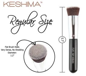 img 2 attached to 💁 KESHIMA Premium Flat Top Kabuki Foundation Brush - Ideal for Liquid, Cream, and Powder Makeup - Effortless Buffing, Blending, and Face Brush for Flawless Results