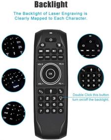 img 1 attached to Strqua Rechargeable Voice Air Mouse with Backlit & Mini Keyboard - 2.4G Wireless Remote Control for Android Smart TV Box, IPTV, PC, Pad