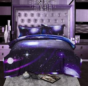 img 2 attached to A Nice Night Galaxy 3D Printing Comforter Set – Full Size Outer Space Quilt with Matching Pillow Covers