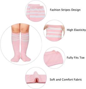 img 1 attached to 🧦 Durio Kids Soccer Socks - Soft Cotton Toddler Soccer Socks for Boys and Girls - Knee High Sports Tube Socks - Improved SEO