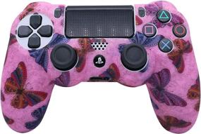 img 3 attached to 🦋 Pink PS4 Controller Skins by RALAN - Silicone Cover Skin Protector Compatible with PS4 Slim and PS4 Pro Controllers (Pink Pro Thumb Grip x 2, Cat + Skull Cap & Cover Grip x 2) - Butterfly Pink Edition