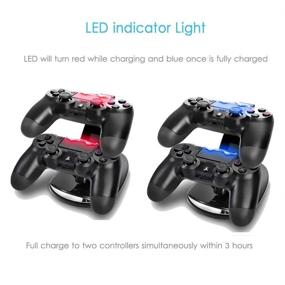 img 1 attached to SUNKY LED Charging Dock Stand for Playstation 4 Regular/Slim/Pro 🎮 Controller - USB Gaming Console Charger and Mount Cradle for Sony PS4