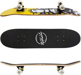 img 3 attached to 🛹 TONGYONG FITOW Beginner Skateboards: Complete Skateboard 31 x 7.88, 7-Ply Canadian Maple, Double Kick Concave Standard & Tricks Skateboards for Kids & Beginners