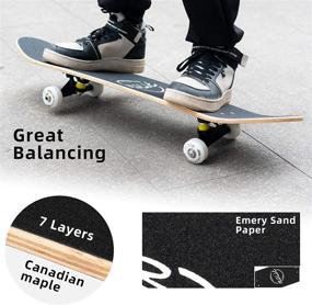 img 1 attached to 🛹 TONGYONG FITOW Beginner Skateboards: Complete Skateboard 31 x 7.88, 7-Ply Canadian Maple, Double Kick Concave Standard & Tricks Skateboards for Kids & Beginners