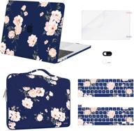 🔵 mosiso macbook pro 13 inch case 2016-2020 release a2338 m1 a2289 a2251 a2159 a1989 a1706 a1708, plastic camellia hard shell case with bag, keyboard skin, webcam cover, and screen protector, blue logo