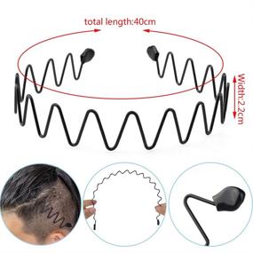 img 3 attached to 👑 obmwang 10 Pack Metal Headband - Stylish Unisex Spring Wavy Hair Hoop for Men and Women - Sporty Non-Slip Headwear and Hair Accessories