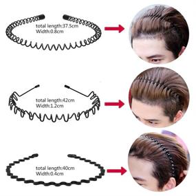 img 1 attached to 👑 obmwang 10 Pack Metal Headband - Stylish Unisex Spring Wavy Hair Hoop for Men and Women - Sporty Non-Slip Headwear and Hair Accessories